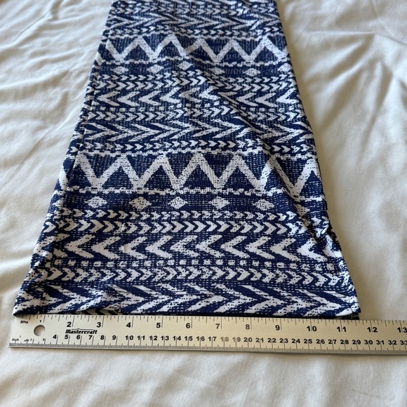 Women's‎ Aztec Pull On Lightweight Wide Leg Palazzo Pants Blue/White Festival - Picture 10 of 11